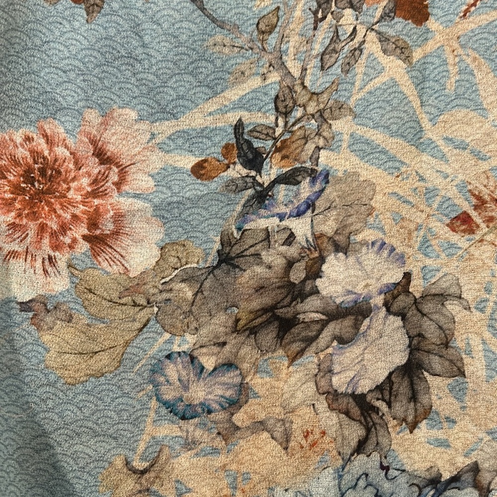 ICONS  Aqua Floral Print Top. Small - Picture 8 of 8
